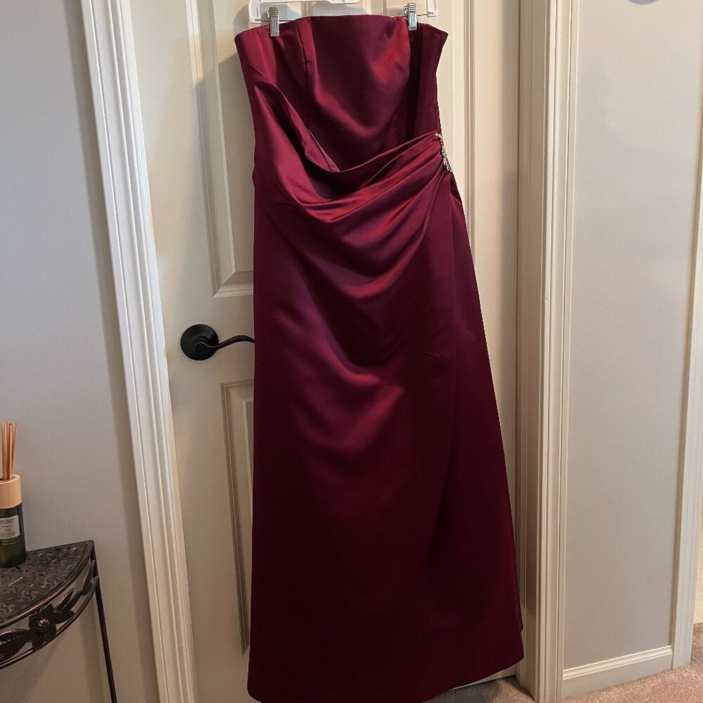 David's Bridal Deep Red Dress